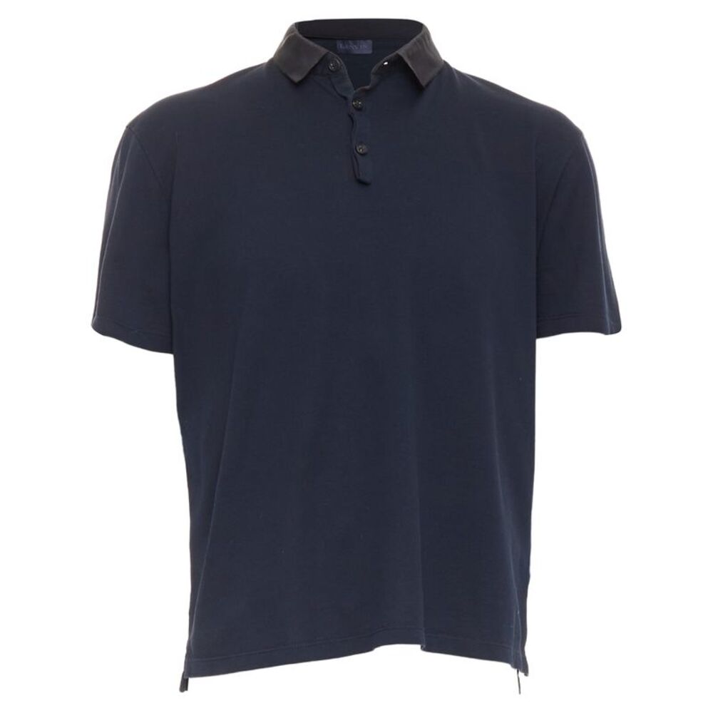Lanvin Cotton Grosgrain Collar Polo Shirt
